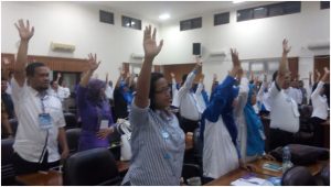 Peserta TOT Literasi IGI- Ice Breaker bersama Sekjen IGI