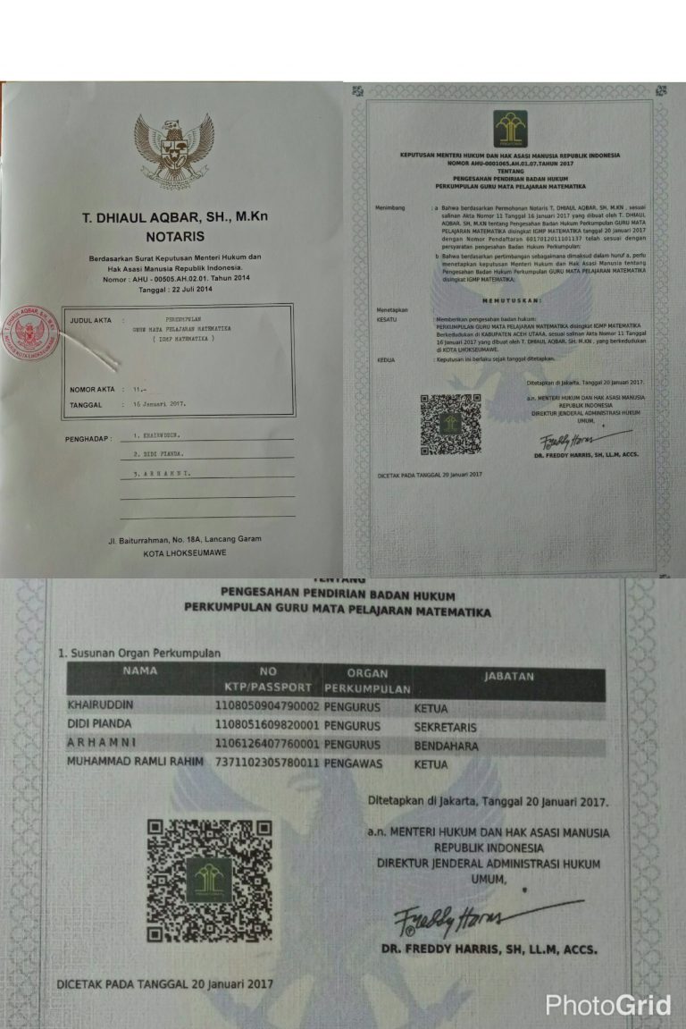 GURU MATEMATIKA INDONESIA AKHIRNYA MEMILIKI ORGANISASI RESMI BERBADAN HUKUM