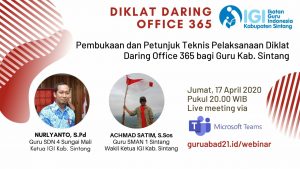 Diklat Daring IGI Sintang; "Microsoft Office 365 Education"