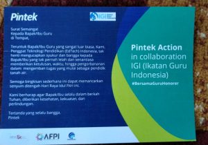 PINTEK Serahkan Bantuan Untuk Guru Honorer, Diterima IGI DKI Dan Banten