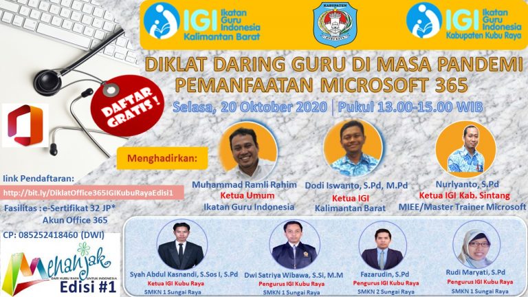 DIKLAT DARING GURU DI MASA PANDEMI, IGI KUBU RAYA “PEMANFAATAN MICROSOFT 365”