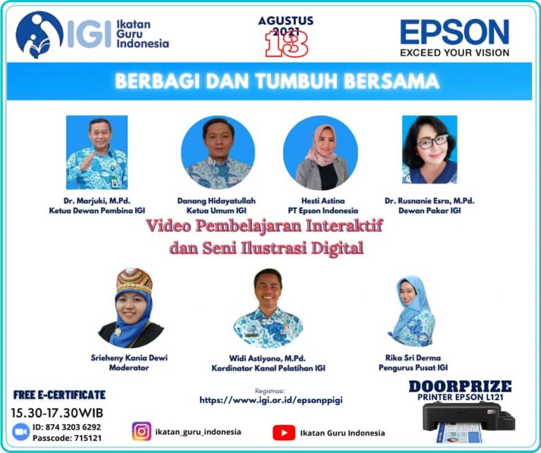 Peluncuran Seri Webinar IGI-EPSON 34 Provinsi “BERBAGI DAN TUMBUH BERSAMA”