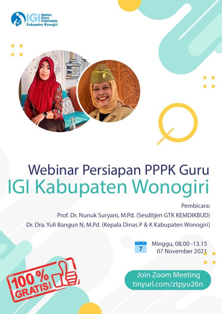 Songsong Tes PPPK Akhir November, IGI Wonogiri Gelar Webinar “Sukses PPPK Tahap 2”