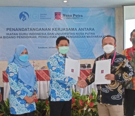 Penandatanganan Kerjasama Antara Ikatan Guru Indonesia (IGI) dan Universitas Nusa Putra
