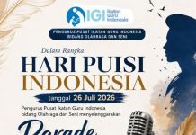 Parade Baca Puisi Daring IGI Semarakkan Hari Puisi Indonesia 2026, Guru dari Berbagai Daerah Bersatu dalam Kata